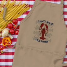 Tablier de modèle de nom de homard de chef de frui