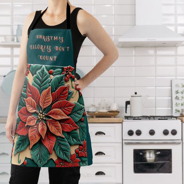 Tablier de Noël à poinsettia rouge (Créateur téléchargé)