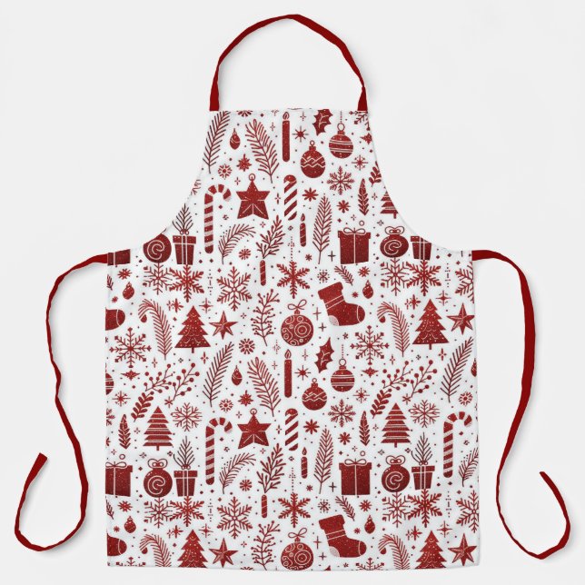 Tablier de Noël blanc rouge (Recto)