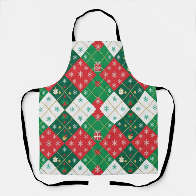 Tablier de Noël « Festive Argyle Cheer » (Recto)