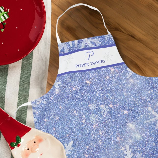 Tablier de Noël Flocon de neige personnalisé (Personalized Snowflake Christmas Apron)