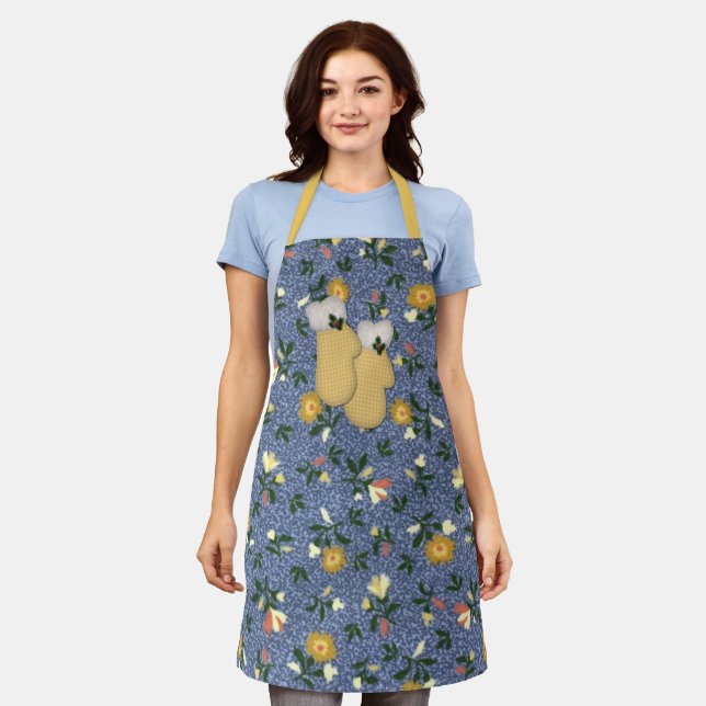 Tablier de Noël Jaune Mittens (Porté)