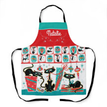 Tablier de Noël pour chats rétro - Personnalisable