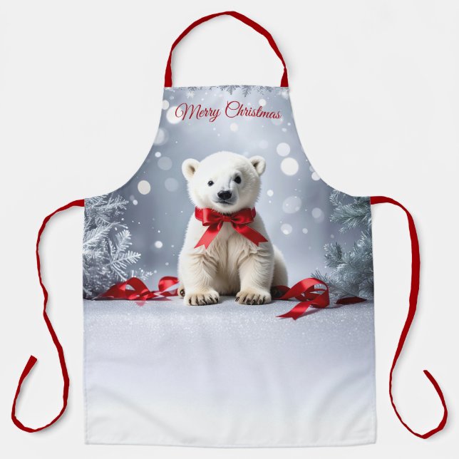 Tablier de Noël pour les vacances de l'ours polair (Recto)