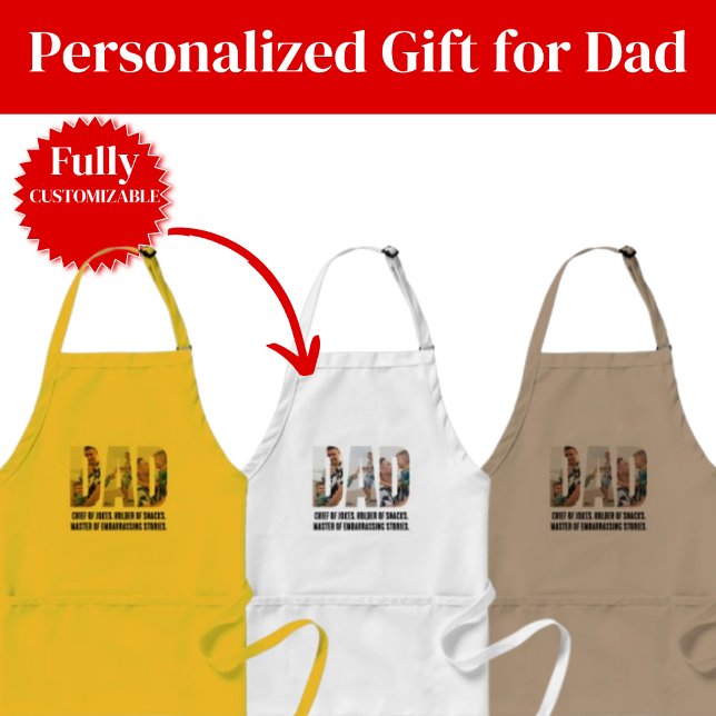 Tablier de Papa Drôle – Chef de Blagues et Porte-S (Funny Dad Apron – Chief of Jokes & Snack Holder
)