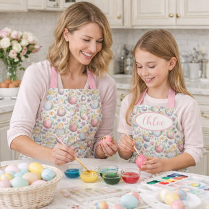 Tablier de Pâques coloré avec motif d'œuf pastel