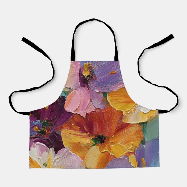 Tablier de peinture florale vibrante Impasto (Recto)