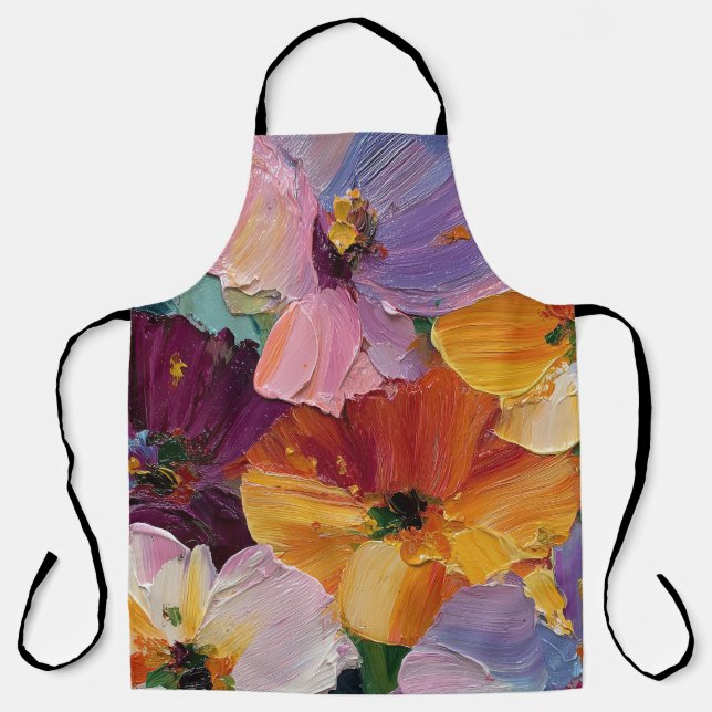Tablier de peinture florale vibrante Impasto (Recto)