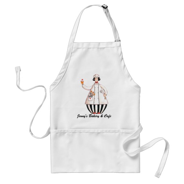 Tablier de petit gâteau de fille de chef - cheveux (Devant)