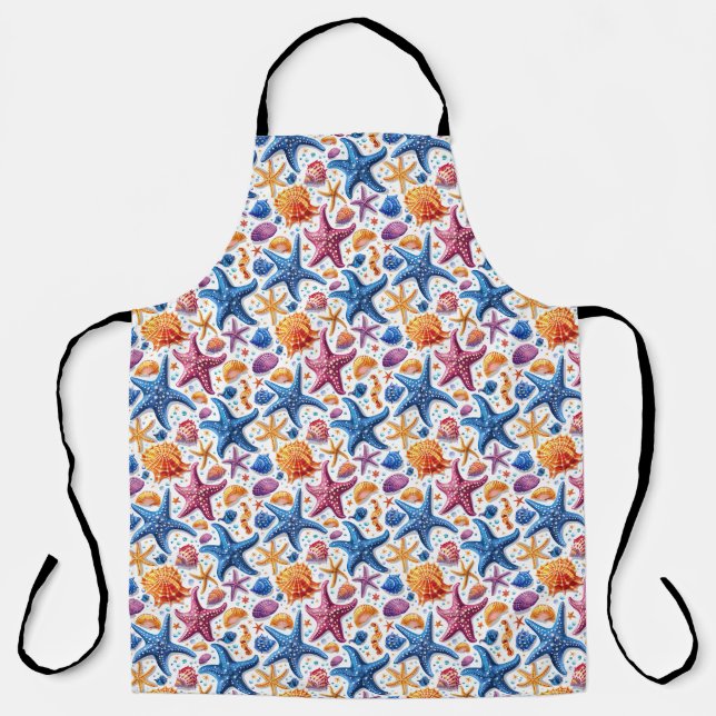Tablier de plage estival nautique Étoile de mer et (Recto)