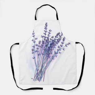 Tablier de printemps à bouquet de lavande aquarell
