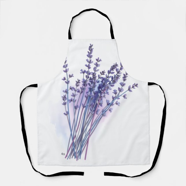 Tablier de printemps à bouquet de lavande aquarell (Recto)