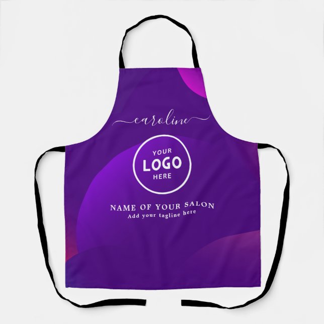 Tablier de salon moderne tendance avec logo (Recto)