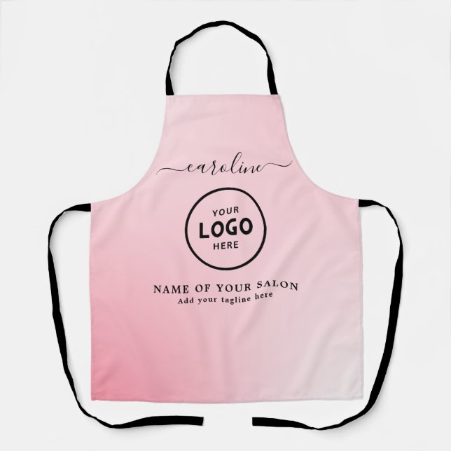 Tablier de salon moderne tendance avec logo (Recto)