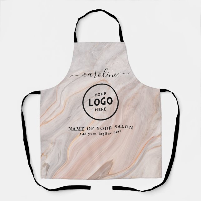 Tablier de salon moderne tendance avec logo (Recto)