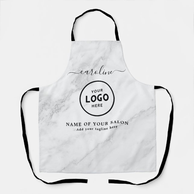 Tablier de salon moderne tendance avec logo (Recto)