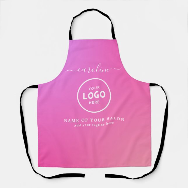 Tablier de salon moderne tendance avec logo (Recto)