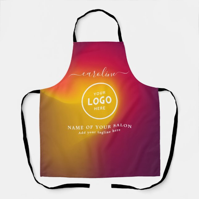 Tablier de salon moderne tendance avec logo (Recto)
