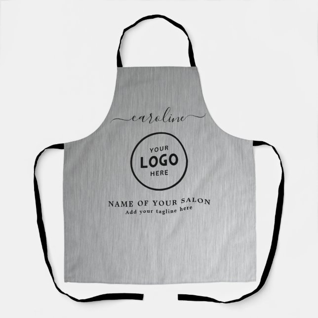 Tablier de salon moderne tendance avec logo (Recto)