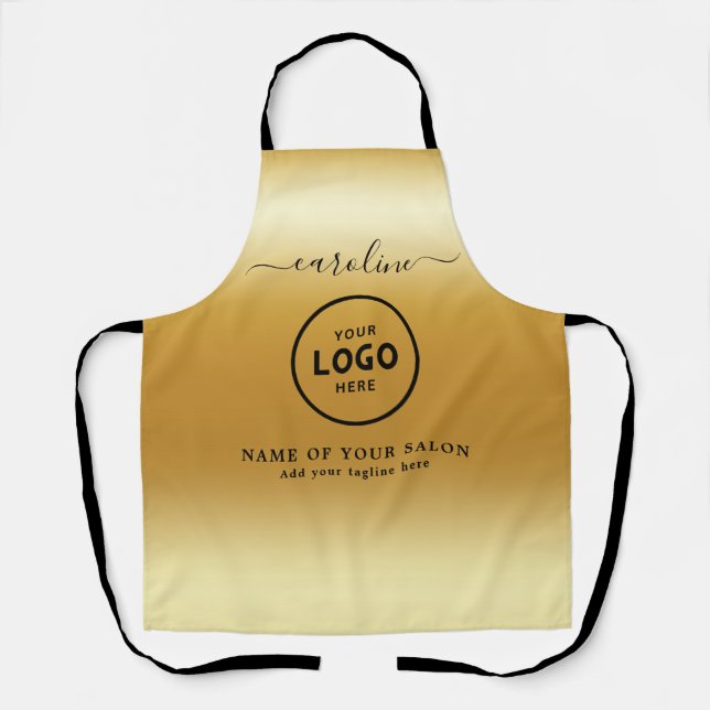 Tablier de salon moderne tendance avec logo (Recto)