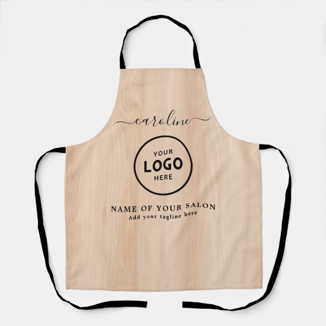Tablier de salon moderne tendance avec logo (Recto)