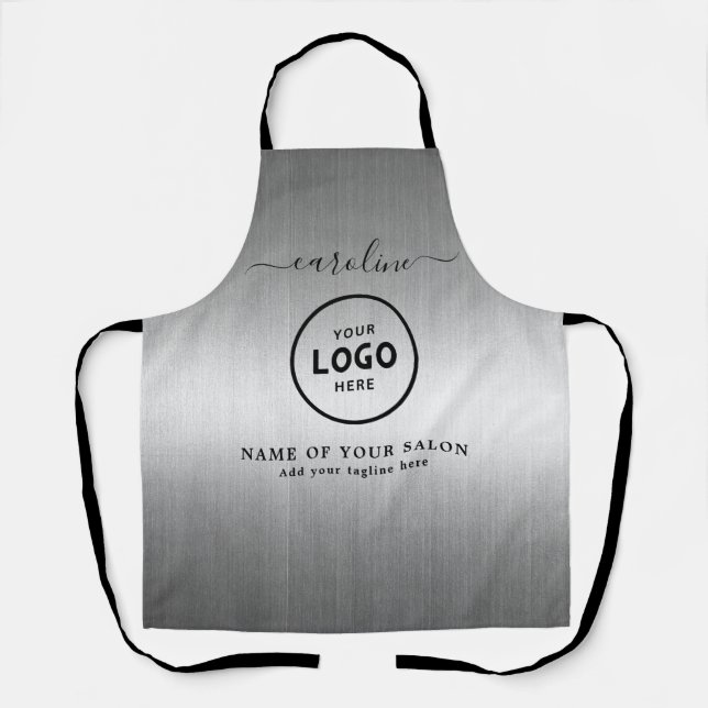 Tablier de salon moderne tendance avec logo (Recto)
