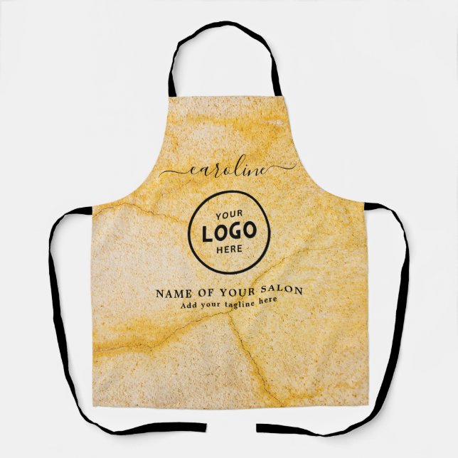 Tablier de salon moderne tendance avec logo (Recto)
