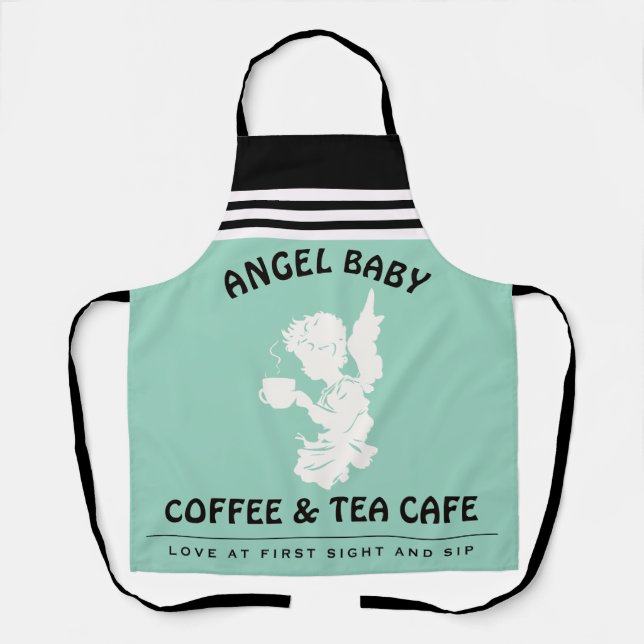 Tablier de serveuse personnalisé Café Ange Chérubi (Recto)
