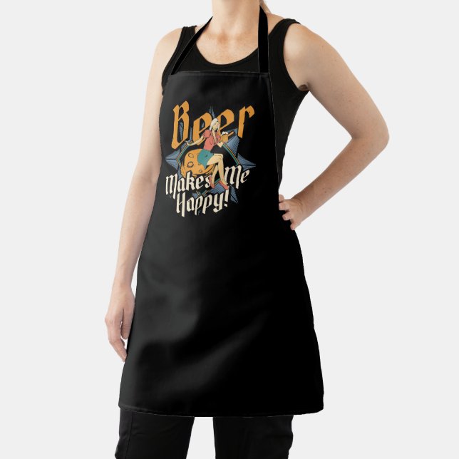 Tablier de service de bar de fille de bar heureux  (Insitu)