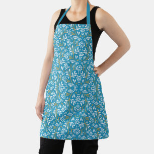 Tablier de style vintage à motif botanique de coul