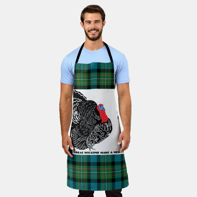 Tablier de Thanksgiving tartan dinde (Porté)