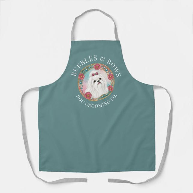 Tablier de toilettage pour chien maltais | Sarcell (Recto)