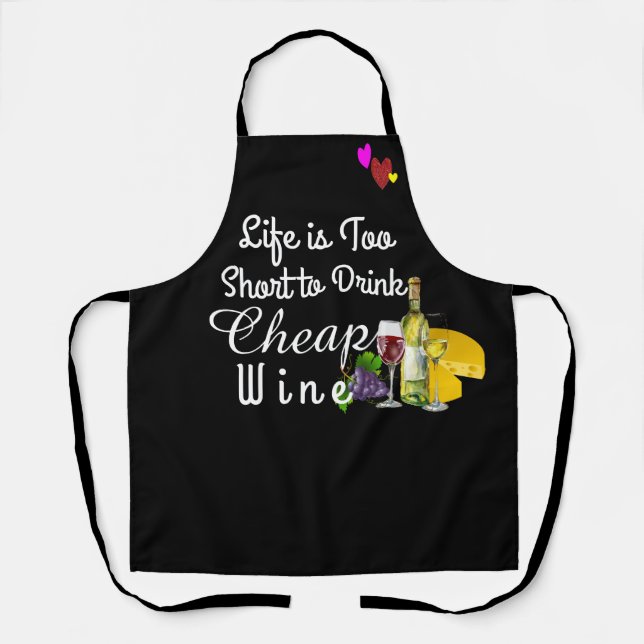 Tablier de vin drôle - Cadeau pour les amateurs de (Recto)