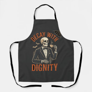 Tablier Décay Avec Dignité Vintage Squelette Café Hallowee