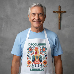 Tablier DeColores Cursillo Coq Art Populaire Floral Sarcel