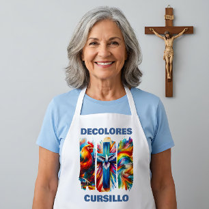 Tablier DeColores Cursillo Coup de pinceau Coq Croix Colom