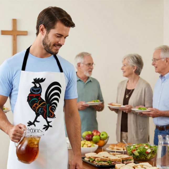 Tablier DeColores Cursillo Rooster Black Silhouette  (Créateur téléchargé)