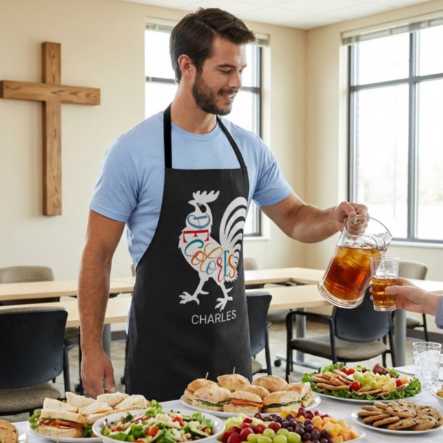 Tablier DeColores Cursillo Rooster White Silhouette  (Créateur téléchargé)