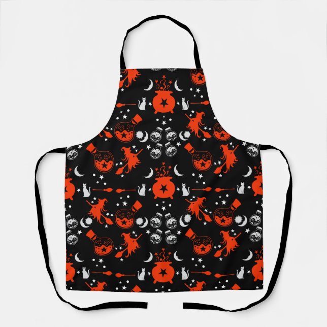 Tablier Décor cadeau de nuit sorcière (Recto)