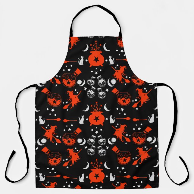 Tablier Décor cadeau de nuit sorcière (Recto)