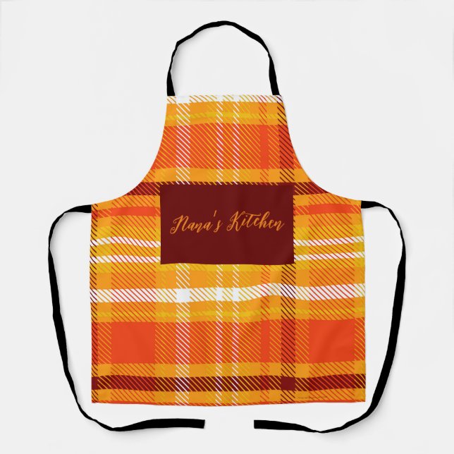 Tablier Décor de maison Tartan Plaid d'Automne Saison Auto (Recto)