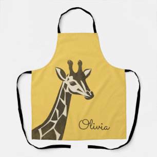 Tablier Décor en tête de girafe de mignonne