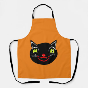Tablier Décor Halloween vintage Chat Noir I