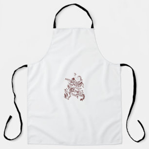 Tablier Décor rouge orangé