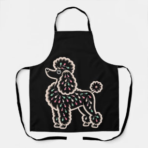 Tablier Décoration de chien caniche de Noël en forme de si