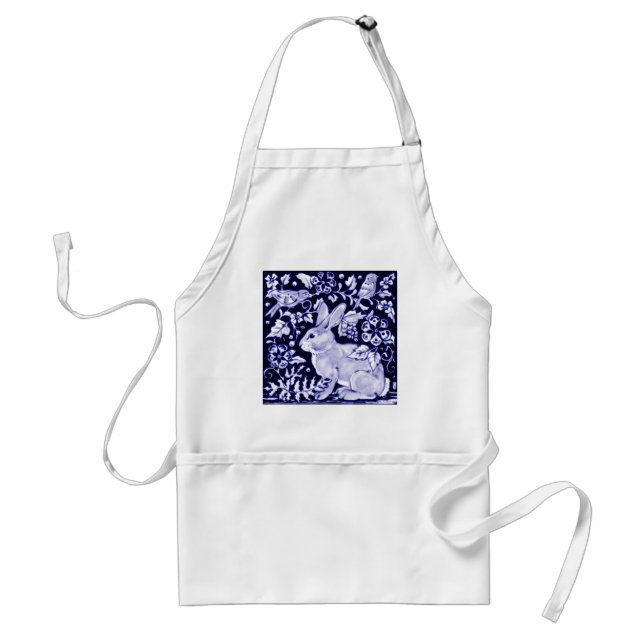 Tablier Dedham Blue Rabbit, Classic Blue & White Design (Devant)