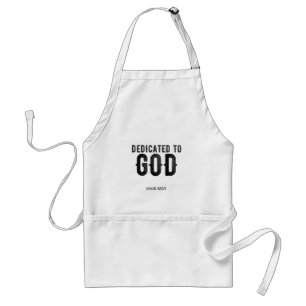 TABLIER DEDICATED TO GOD CUSTOMIZABLE COOL BLACK TEXT