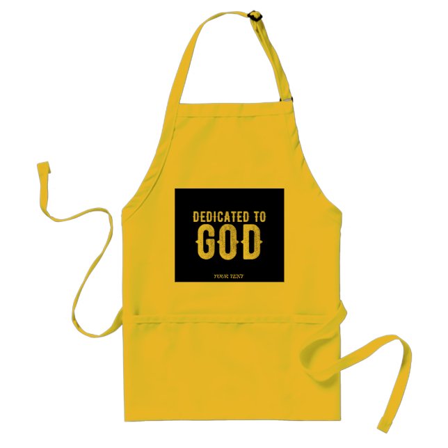 TABLIER DÉDIÉ À DIEU COOL PERSONNALISABLE TEXTE BLANC (Devant)