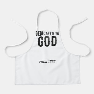 TABLIER DÉDIÉ À DIEU PERSONNALISABLE COOL TEXTE NOIR