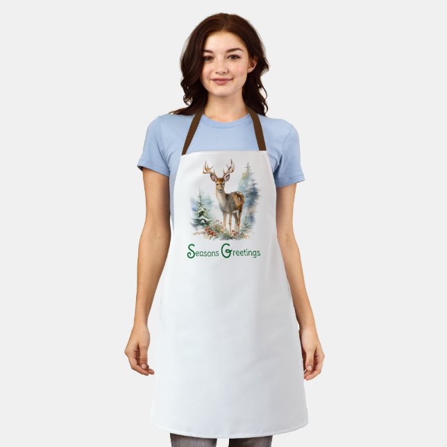 Tablier Deer In the Forrest, Holiday Vignette (Porté)